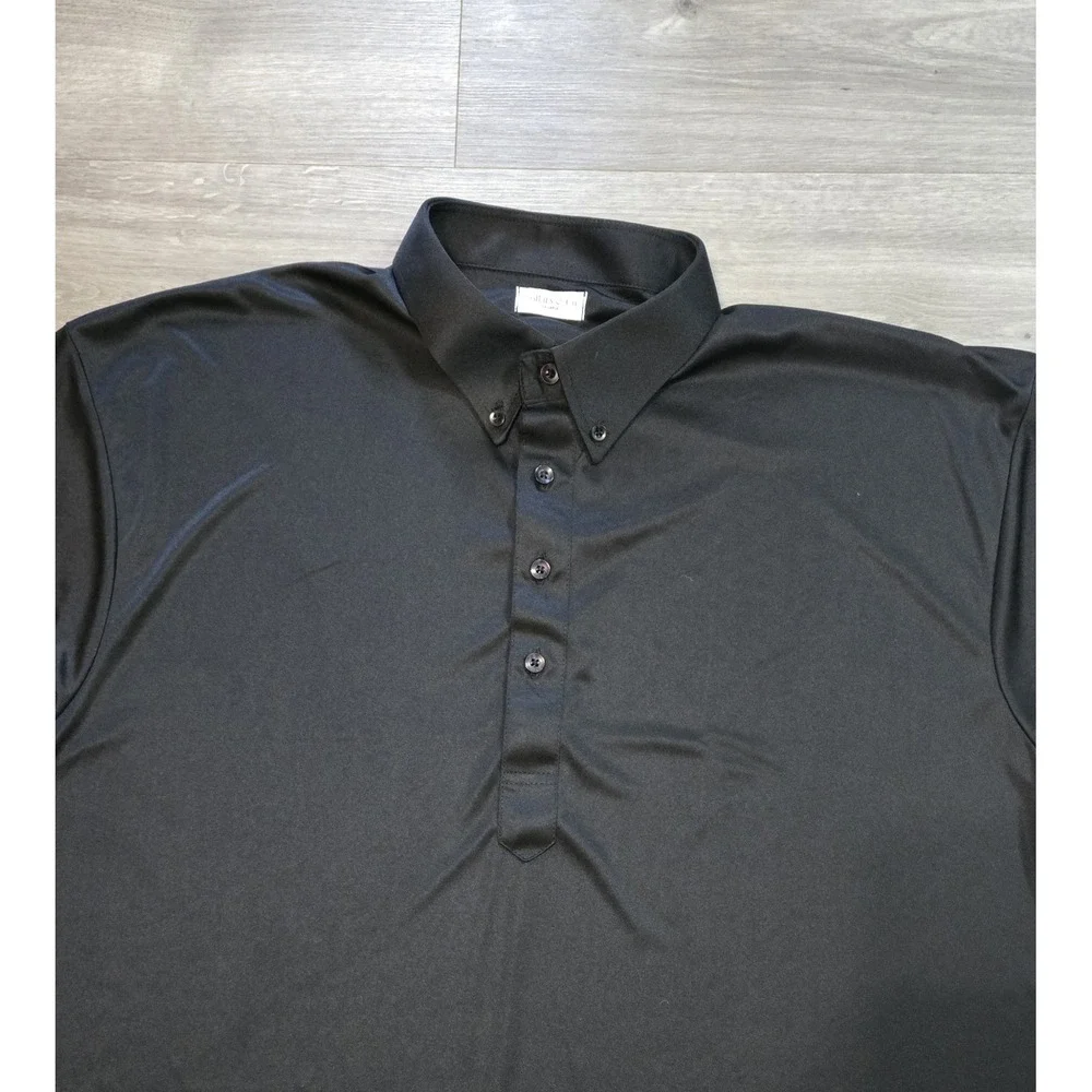 Collars and Co Dress Collar Polo Men 2XL Black Short Sleeve Shirt Performance
